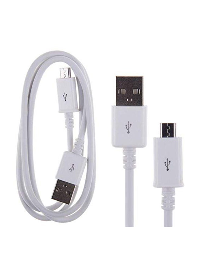 كابل شحن ومزامنة بيانات بمنفذ مايكرو USB أبيض